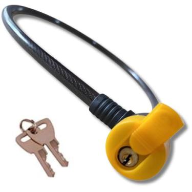 Imagem de Cadeado Antifurto para Bicicleta em Aço Reforçado, 12mm x 62cm, Preto e Amarelo, com Revestimento Protetor e 2 Chaves