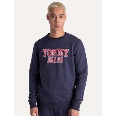 Imagem de Moletom Tommy Jeans Masculino Regular Crewneck Entry Graphic Azul Marinho-Masculino