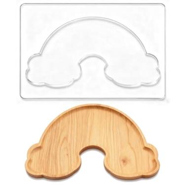 Imagem de INFUNLY Rainbow Acrylic Templates 12,2 x 9,4 polegadas Transparente Router Template Router Guide Tool 0,2 mm de espessura Modelo de entalhe para anel de marcenaria, estênceis curvilíneos para