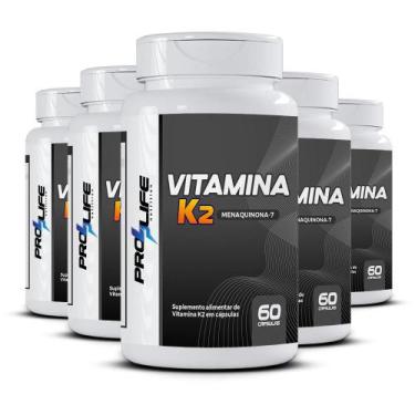 Imagem de Kit 5x Vitamina K2 Menaquinona 7 60 cápsulas PRO LIFE