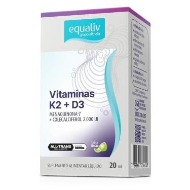 Imagem de Vitamina Liquida K2 + D3 Em Gotas Sabor Limão 20ml-Unissex