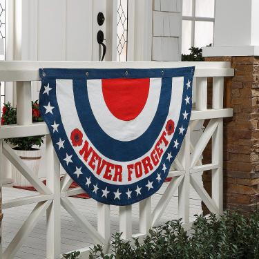 Imagem de Fun Express 38 1/5.1 cm x 53.3 cm Patriotic Memorial Day Never Forget Poppies Bunting de algodão