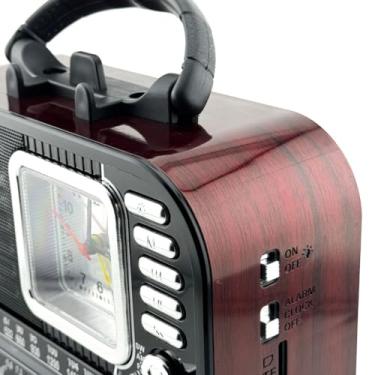 Imagem de Caixa Som Recarregável Retro Antiga Bluetooth Som Antena Analogico(vermelho)
