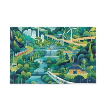 Imagem de 1000 Piece Green Nature Jigsaw Puzzles Wood and Paper Material, Funny Puzzles for Adults