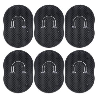 Imagem de Pacote com 6 pentes de palma macios e portáteis, massageador e escova de xampu, cor escura