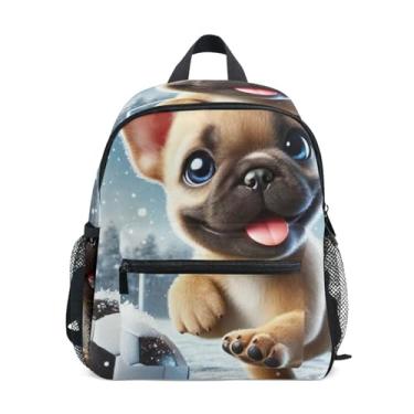 Imagem de Bulldog Puppy Soccer Cute Simple Modern Toddler Backpack with Whistle, Adjustable Chest Strap, Boy Backpack Lightweight & Compact for Ages 3-8