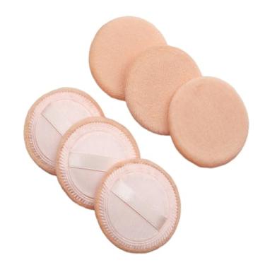 Imagem de 6 peças de Bola Algodão Pó Solto Mel Fixador Maquiagem Talco Artistas Profissionais Mães Puro Seco Pele Suave Fixação Versátil Sem Alergias