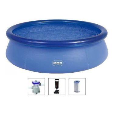 Imagem de Piscina Mor 2400 Litros Inflável com Bomba Filtro 220v e Bomba de Infl