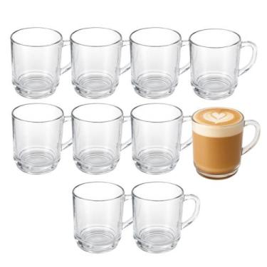 Imagem de Jogo 10 Caneca de Vidro Cappuccino Café Chá Bebidas Quentes New Coffe 