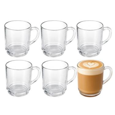 Imagem de Jogo 6 Caneca de Vidro Cappuccino Café Chá Bebidas Quentes New Coffe E