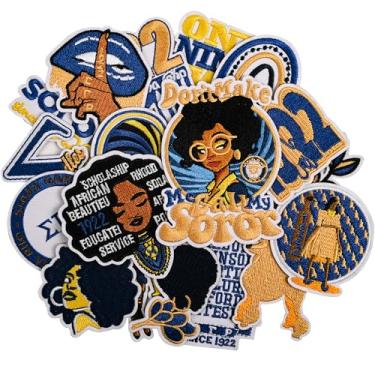 Imagem de RDJOIMBX Sigma Rho Gamma Sorority Iron on Patches, 18 peças, apliques bordados de irmandade para roupas, jaquetas, jeans, mochilas