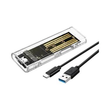 Imagem de Case Externo Transparente Para SSD M2 NVME PCIe NGFF SATA Com Protocol