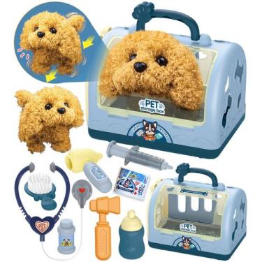 Imagem de Pet Care Playset TEUVO Robot Dog Toys com kit veterinário para criança