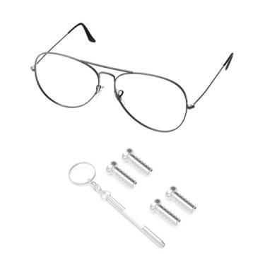 Imagem de PapaViva Conjunto de 2 pares de parafusos de substituição para óculos de sol Ray-Ban RB3025/RB3549/RB3533/RB3293/RB3569/RB3519/RB3506/RB3445/RB3478 - Prata (Flat Phillips)