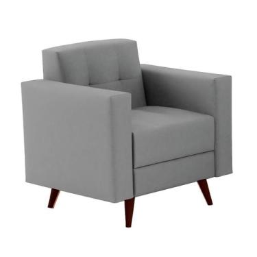 Imagem de Poltrona Vitrola Suede Cinza - Modern