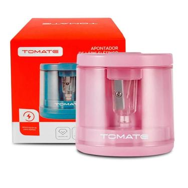 Imagem de Apontador De Lápis Elétrico Prático E Seguro Rosa