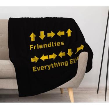 Imagem de Allenjoy Manta de setas direcionais amarelas design preto cobertores sofá cama decoração sala de estar macio durável lavável 144.8 cm x 127.0 cm SC00491-004