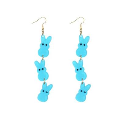 Imagem de Brincos de coelhinho da Páscoa para mulheres, brincos com pingente de coelho fofo, colorido, coelhinho da Páscoa, joias, presentes, Medium, Acrílico, Sem pedra preciosa
