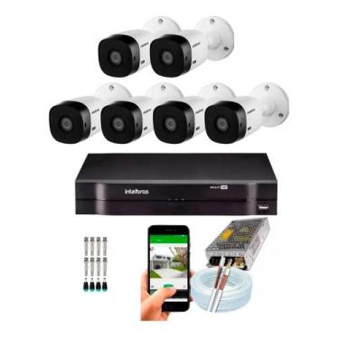 Imagem de Kit Cftv 6 Câmeras segurança hd Intelbras Dvr Intelbras Full hd 8 Cana