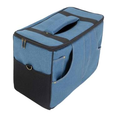 Imagem de Dynwave Estojo para amplificador de guitarra, organizador de alto-falantes portátil com vários bolsos, bolsa de transporte para shows e viagens, Azul 40x30x18cm
