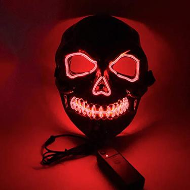 Imagem de Festa de Halloween Luz Linha EL Flash Assustadora LED Suprimentos Roupa para Cosplay com 4 Modos Controle Estável Piscando Efeito Sonoro Feito Fria PV