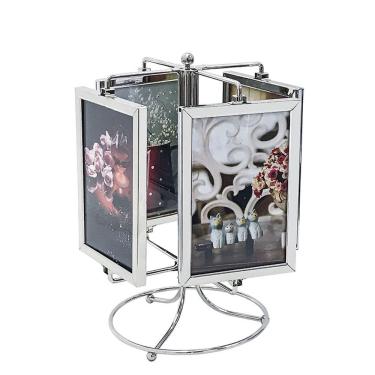 Imagem de Porta Retrato Carrossel 8 Fotos 10x15 Base Giratória 28cm