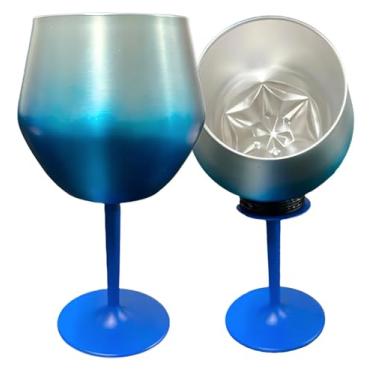 Imagem de COPO TÉRMICO DE INOX 2 EM 1 - TAÇA COM HASTE REMOVÍVEL 400ML - Azul