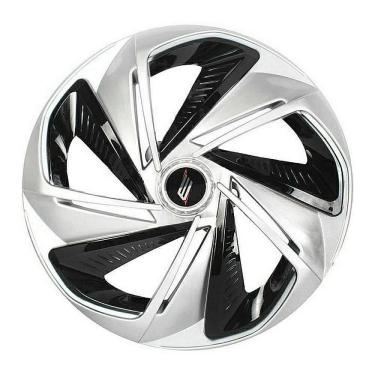 Imagem de Calota Esportiva Modelo Nitro X Aro 13 Silver Black