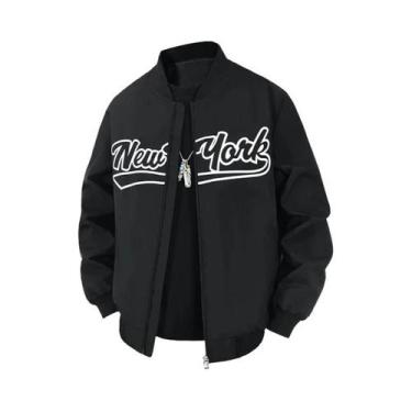 Imagem de Jaqueta De Beisebol Masculina Nova York Brooklyn Com Gola Alta Moda Ca