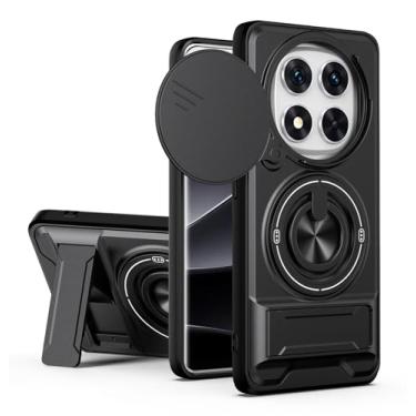 Imagem de SORAKA Capa para Xiaomi Redmi Note 14 Pro 5G com suporte,proteção de lente com janela e capa dupla de PC e TPU compatível com suporte magnético para carro