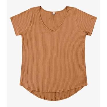 Imagem de Blusa Feminina Plus Size da Infinita Cor Bege-Feminino