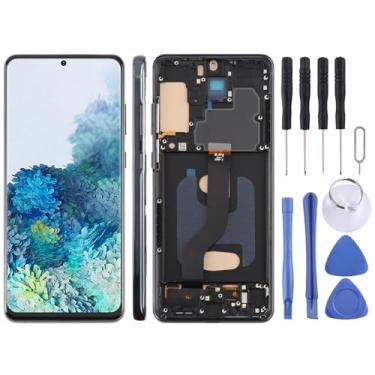 Imagem de Hiregolish Peças de reparo de tela, para Samsung Galaxy S20+ SM-G985F 6,6 polegadas TFT LCD digitalizador de tela conjunto completo com moldura, não suporta identificação de impressão digital (preto)