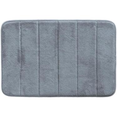 Imagem de Tapete de Banheiro Super Soft 60x40Cm Antiderrapante Alta Absorção Confortável e Durável (Cinza)