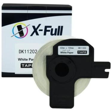 Imagem de Etiqueta De Papel Térmico Compatível Dk11201 Branca Preta