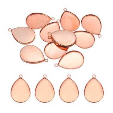 Imagem de PATIKIL Bandejas de pingente para fabricação de joias, pingentes em branco, configuração de bisel de lágrima de liga de zinco, base plana para colar, pulseira, foto, berloque, arte, suprimentos, 18 x