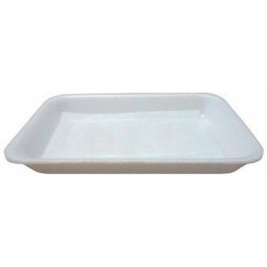 Imagem de Kit 400 Bandeja Isopor Branca B03 Rasa C20 23,5X18X1,6Cm