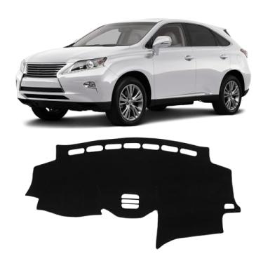 Imagem de KUST Capa de painel preta compatível com Lexus RX330 2004-2006, RX350 2007-2009, RX400h 2006-2008 acessórios de capa de painel para RX330 RX350 RX400h protetor solar de console central de poliéster