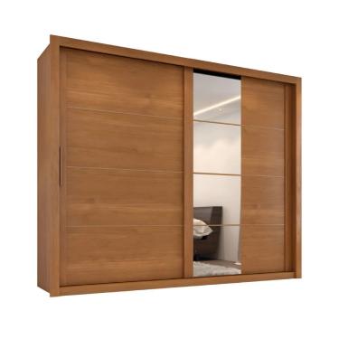 Imagem de Guarda Roupas Casal com Espelho 2 Portas de Correr 6 Gavetas Imperador Madeirado Zanzini