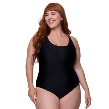 Imagem de Maiô Feminino Liso Plus Size Selene, X3, Preto