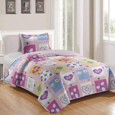 Imagem de Colcha Cobre leito Infantil 2 Peças Dupla Face Estampada Cor:Patchwork