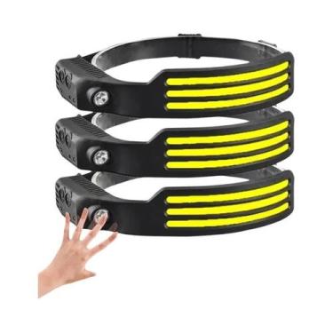 Imagem de Lanterna De Cabeça LED COB Recarregável Com Bateria Embutida USB Para 