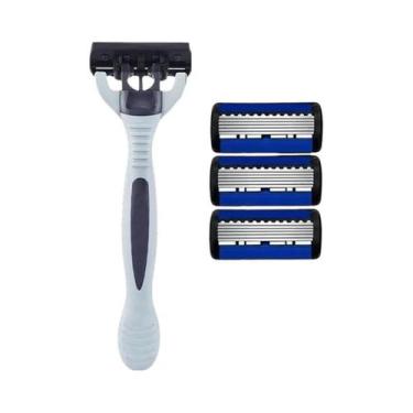 Imagem de Aparelho De Barbear Manual Clássico De 6 Lâminas Para Homens E Mulhere