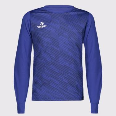 Imagem de Camiseta Topper Goleiro Classic III Manga Longa Juvenil Azul, 8 ANOS