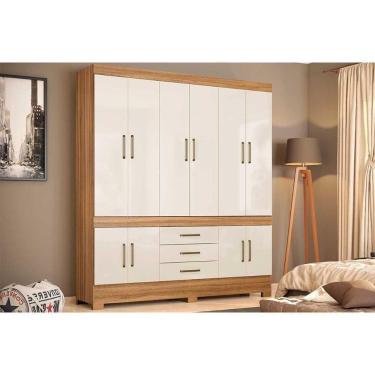 Imagem de Guarda Roupa Casal 10 Portas E 3 Gavetas New Murano Amêndola/Off White - Demóbile