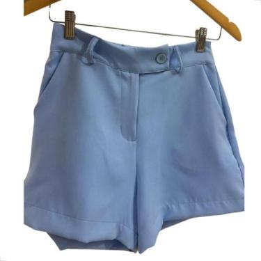 Imagem de Short tecido em alfaiataria com Bolso Zíper e Botão Lunii Cor:Azul Beb