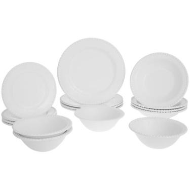 Imagem de Aparelho de Jantar 16 Peças Cerâmica Scalla - Redondo Branco Bolinha, 