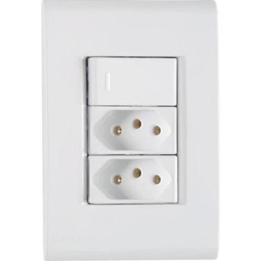 Imagem de 1 int + 2 tomadas 10a (liz) tramontina