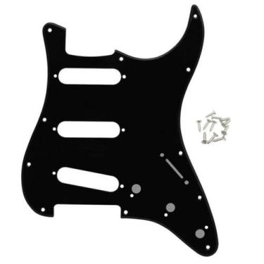 Imagem de Escudo guitarra Strato SSS Preto 3 Camada BWB 11 furos MXP