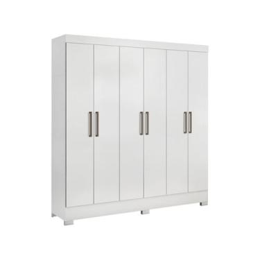 Imagem de Guarda-Roupa Casal 6 Portas 3 Gavetas Prático - Demóbile, Branco