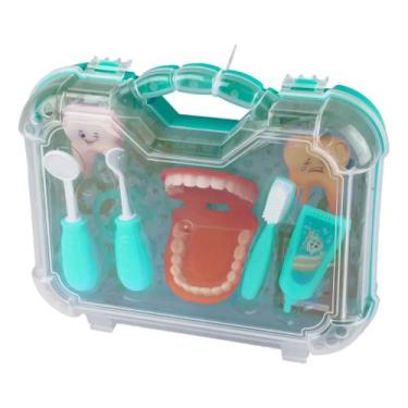 Imagem de Maleta de Brinquedo Mini Kit do Dentista Grande com 9 Peças Paki Toys,